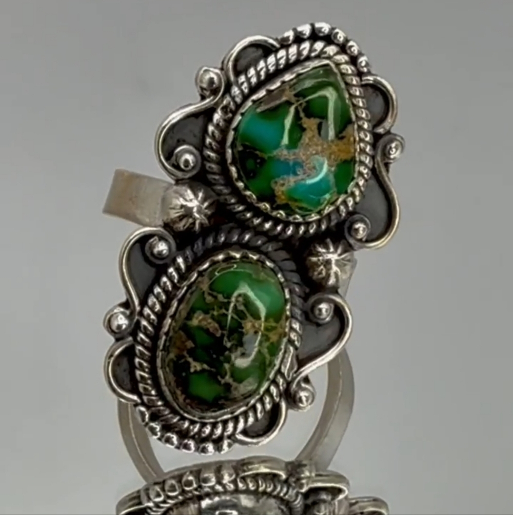 Sonora Gold Turquoise Double -RING - Picture 5 of 7